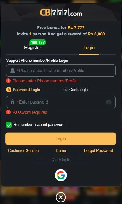 cb777 login